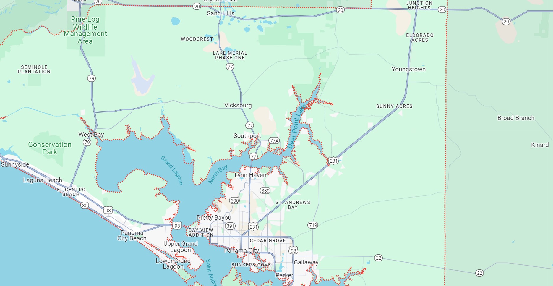 map of northwest Florida